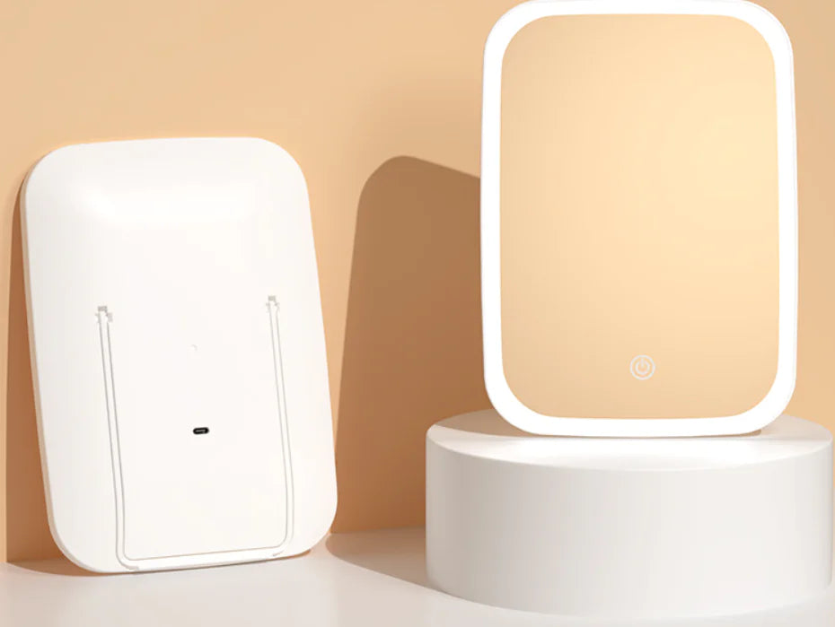 LED Makeup Mirror with Light, Folding Desktop Design